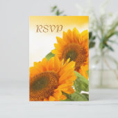 Twee zonnebloemen RSVP Uitnodiging (Staand voorkant)