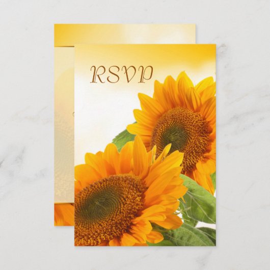 Twee zonnebloemen RSVP Uitnodiging (Voorkant / Achterkant)