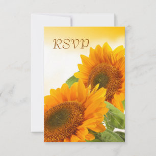 Twee zonnebloemen RSVP Uitnodiging