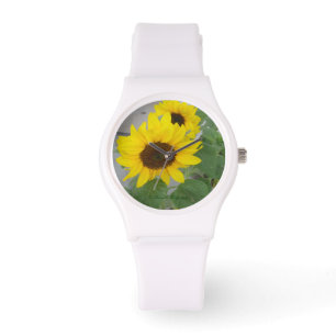 Twee zonnebloemen sportief horloge