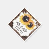 Twee Zonnebloemen String Lichten Schuur Hout Huwel Servet (Hoek)