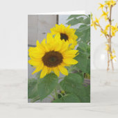 Twee zonnebloemen wenskaart kaart (Gele Bloem)