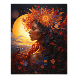 Twee zonnen in de zonsondergang foto afdruk