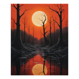 Twee zonnen in de zonsondergang foto afdruk