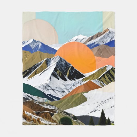 Twee zonnen opkomend fleece deken (Voorkant)