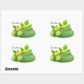 Twee zucchini ovale sticker (Vel)