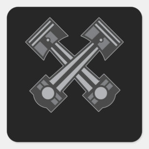 Twee zuilen voor autotechniek vierkante sticker