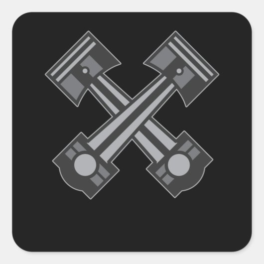 Twee zuilen voor autotechniek vierkante sticker (Voorkant)