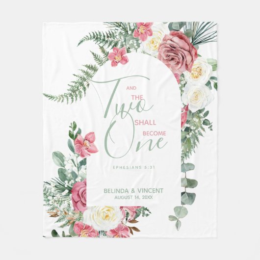 Twee zullen één Bijbelverse bruiloft worden Fleece Deken (Voorkant)