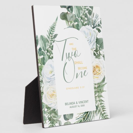 Twee zullen één Bijbelverse bruiloft worden Fotoplaat (Zijkant)
