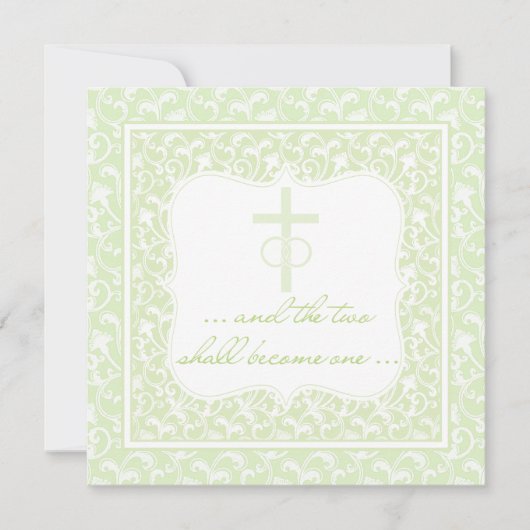 Twee zullen één Christelijke bruiloft groen worden Kaart (Voorkant)