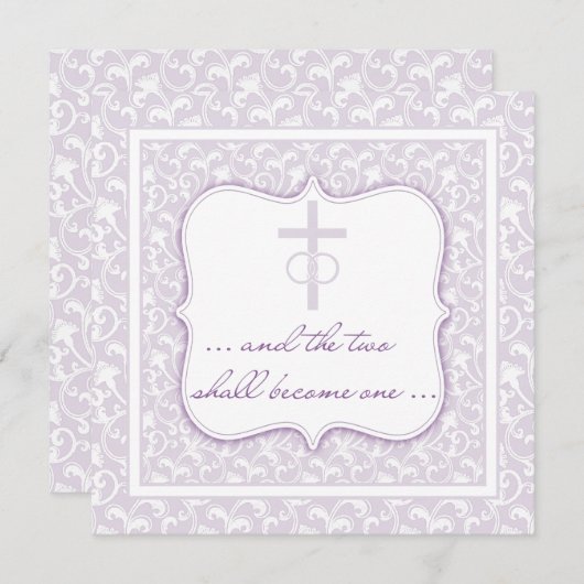 Twee zullen één Christelijke weddenschap worden. Kaart (Voorkant / Achterkant)