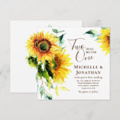 Twee zullen één Christelijke Zonnebloem worden Kaart (Voorkant / Achterkant)