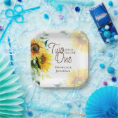 Twee zullen één Christelijke Zonnebloem worden Papieren Bordje (Feest)