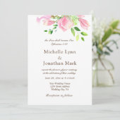 Twee zullen één roze Magnolia Christelijk worden Kaart (Staand voorkant)