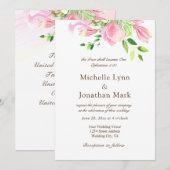 Twee zullen één roze Magnolia Christelijk worden Kaart (Voorkant / Achterkant)