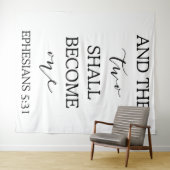 "Twee zullen één worden" Huwelijk achtergrond cere Wandkleed (In Situ (horizontaal))