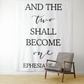 "Twee zullen één worden" Huwelijk achtergrond cere Wandkleed (In situ)