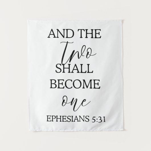 "Twee zullen één worden" Trouwtapijt Achtergrond Wandkleed (Voorkant)