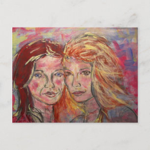 Twee zussen briefkaart