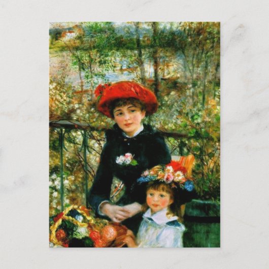 Twee zussen op de Terrace door het Renoir Briefkaa Briefkaart (Voorkant)