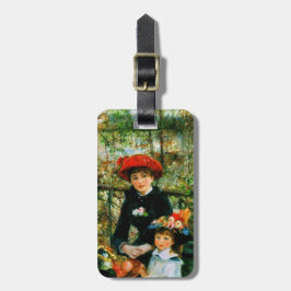 Twee zussen op de Terrace door Renoir Bagagelabel