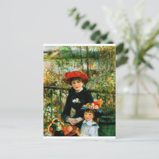 Twee zussen op de Terrace door Renoir Briefkaart (Staand voorkant)