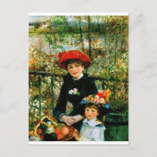 Twee zussen op de Terrace door Renoir Briefkaart (Voorkant)