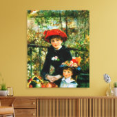 Twee zussen op de Terrace door Renoir Canvas Afdruk (Insitu (Woonkamer))