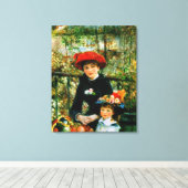 Twee zussen op de Terrace door Renoir Canvas Afdruk (Insitu (Houten vloer))