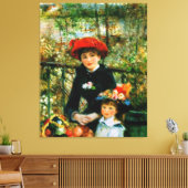Twee zussen op de Terrace door Renoir Canvas Afdruk (Insitu (Woonkamer))