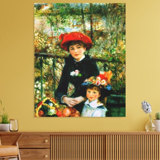 Twee zussen op de Terrace door Renoir Canvas Afdruk (Insitu (Woonkamer))