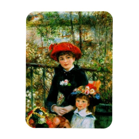 Twee zussen op de Terrace door Renoir Magneet (Verticaal)