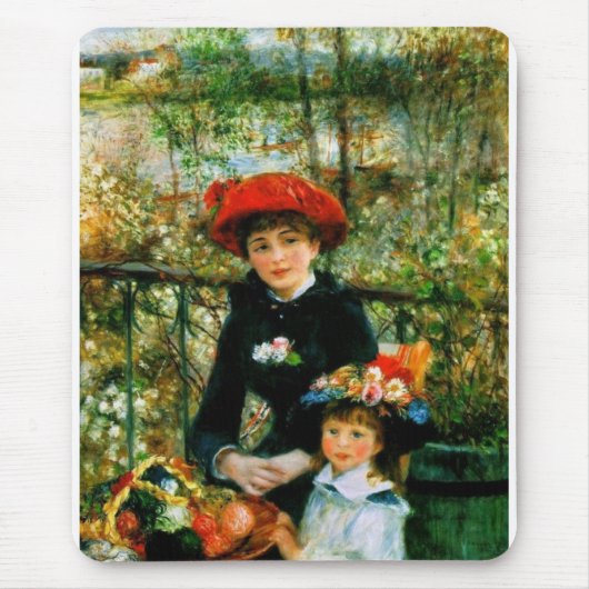 Twee zussen op de Terrace door Renoir Muismat (Voorkant)