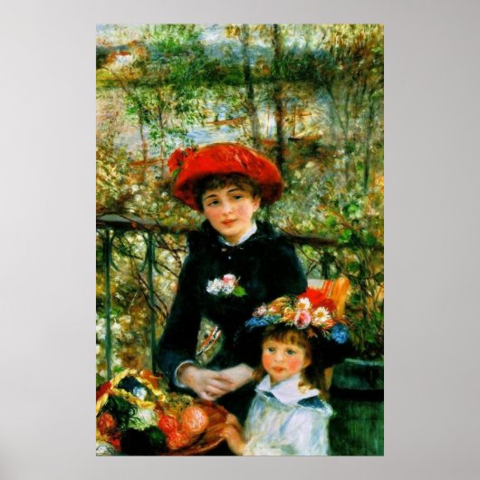 Twee zussen op de Terrace door Renoir Poster (Voorkant)