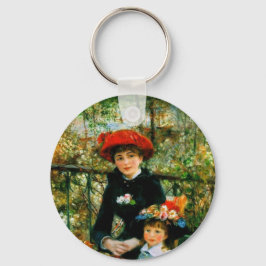 Twee zussen op de Terrace door Renoir Sleutelhanger