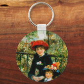Twee zussen op de Terrace door Renoir Sleutelhanger (Voorkant)
