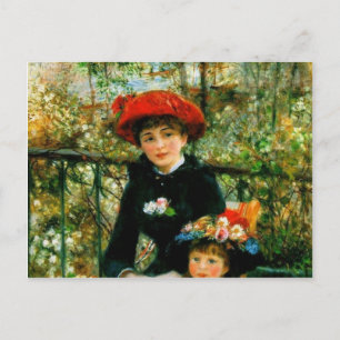 Twee zussen (op de Terras) van Pierre Renoir Briefkaart