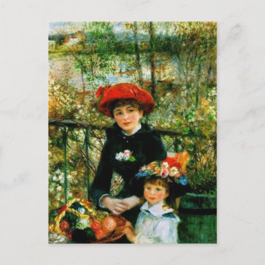 Twee zussen (op de Terras) van Pierre Renoir Briefkaart (Voorkant)