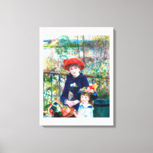 Twee zussen (Op het terras) (1881) Canvas Afdruk