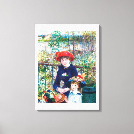 Twee zussen (Op het terras) (1881) Canvas Afdruk (Voorkant)