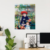 Twee zussen op het terras poster (Thuiskantoor)