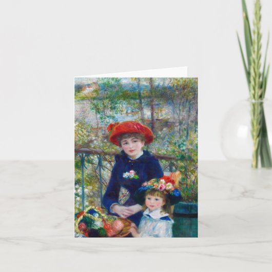 Twee zussen, Op het terras van Pierre-Augus Renoir Bedankkaart (Voorkant)