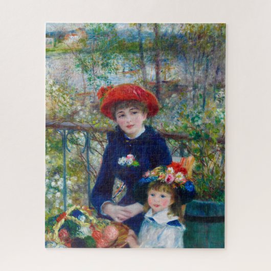 Twee zussen, Op het terras van Pierre-Augus Renoir Legpuzzel (Verticaal)
