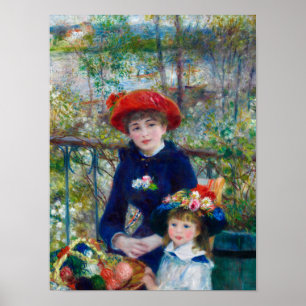 Twee zussen op het terras van Renoir Poster