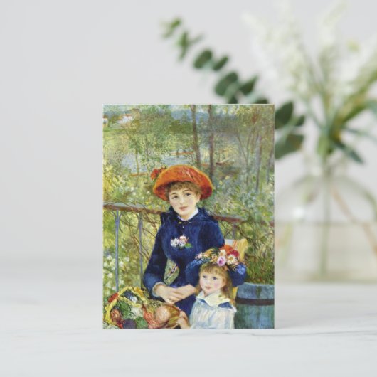 Twee zussen (op het terrein) van Pierre Renoir Briefkaart (Staand voorkant)