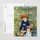 Twee zussen (op het terrein) van Pierre Renoir Briefkaart (Voorkant / Achterkant)