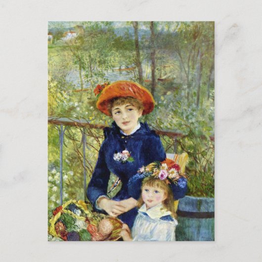 Twee zussen (op het terrein) van Pierre Renoir Briefkaart (Voorkant)