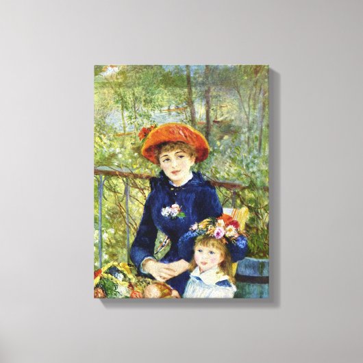 Twee zussen (op het terrein) van Pierre Renoir Canvas Afdruk (Voorkant)
