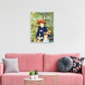 Twee zussen (op het terrein) van Pierre Renoir Canvas Afdruk (Insitu (Woonkamer))